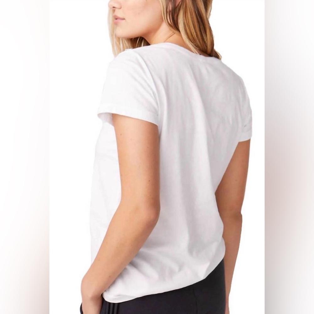 MONROW Revolve Loose Scoop Neck Tee White 100% Cotton SZ SM Capsule Basic - Picture 2 of 8